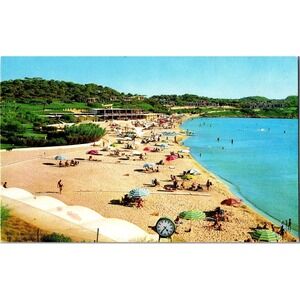 Vintage Vouliagmeni Astir Beach Postcard Olympic Airways Greece